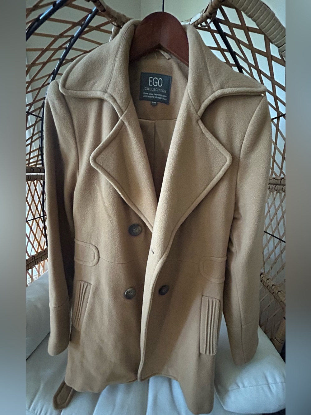 EGO Women's Camel Peacoat